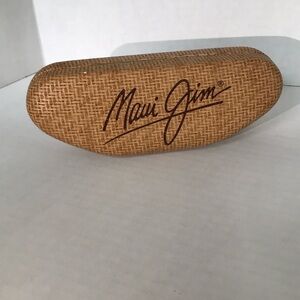Maui Jim Tan Woven Clamshell Glasses Sunglasses Case EUC